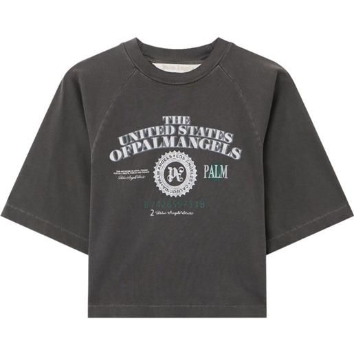 Palm Angels t-shirt con stampa - grigio