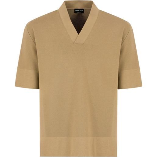 Giorgio Armani t-shirt con scollo a v - toni neutri