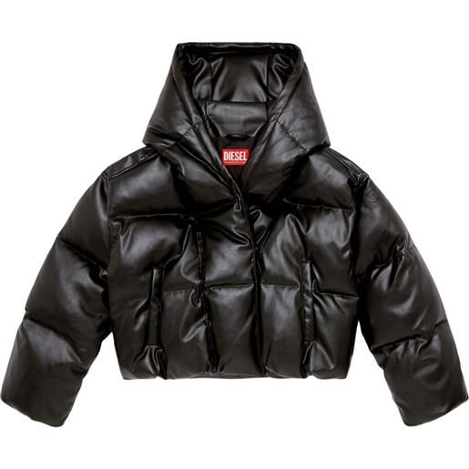 Diesel piumino w-illey con cappuccio - nero