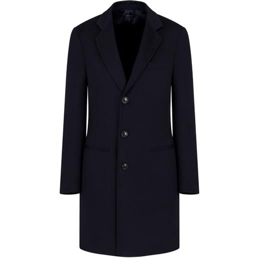 Giorgio Armani cappotto monopetto in cashmere - blu