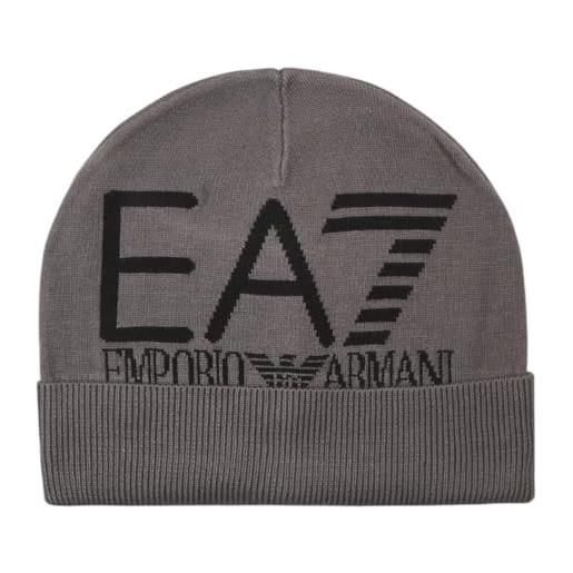 Emporio Armani ea7 beanie hat mountain visibility, berretto da uomo (it, testo, m, asphalt/black)