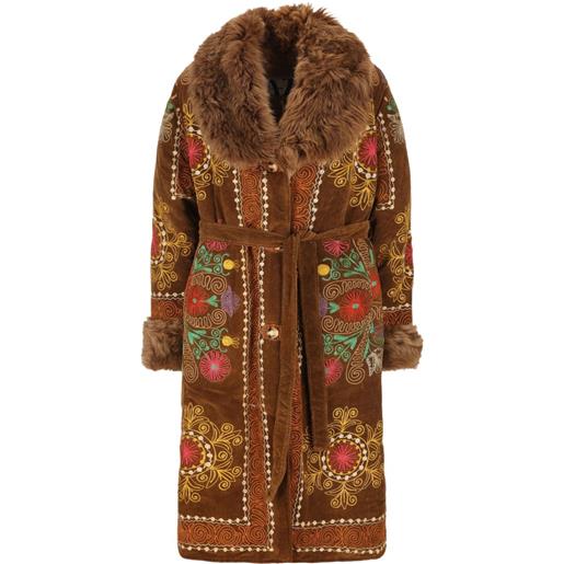 ZAZI VINTAGE cappotto con ricamo - marrone