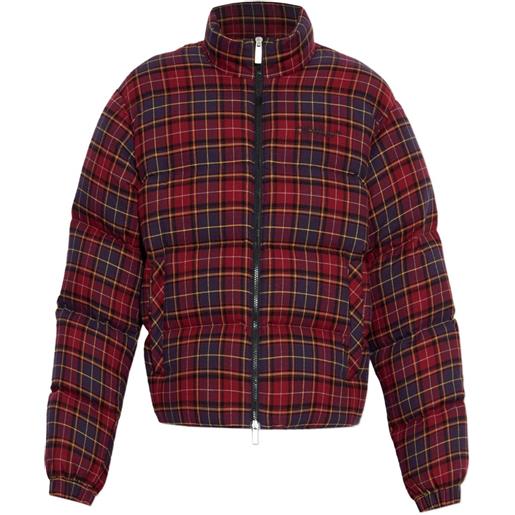 Off-White giacca a quadri con zip - rosso