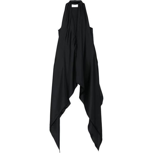 Christian Wijnants top asimmetrico con scollo all'americana - blu