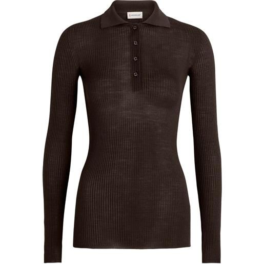 Moncler polo a maniche lunghe - marrone
