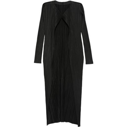 Pleats Please Issey Miyake cardigan aperto plissettato - nero