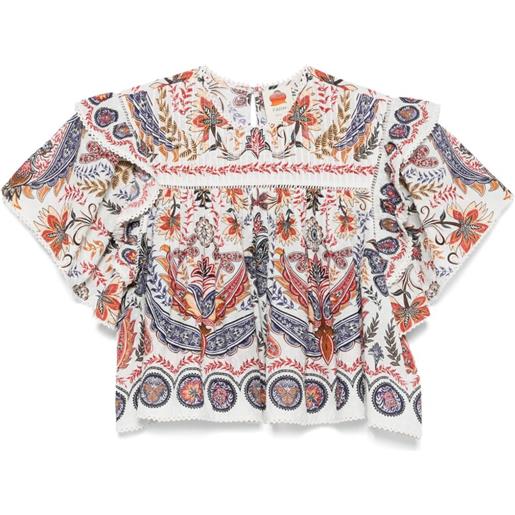 FARM Rio blusa boho glam - bianco