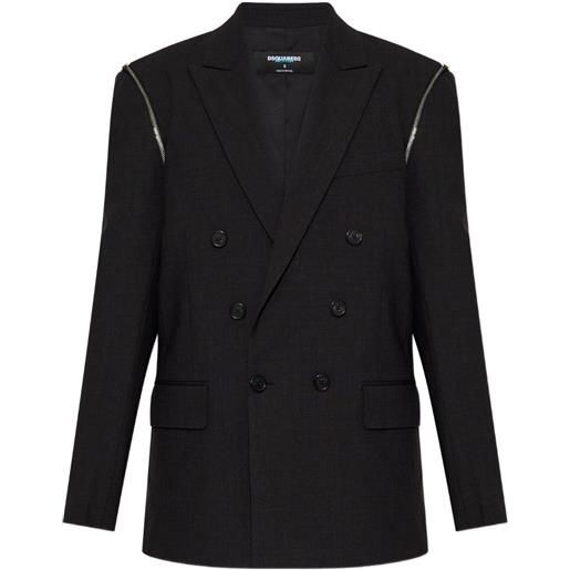 DSQUARED2 x bettter blazer doppiopetto con zip - nero