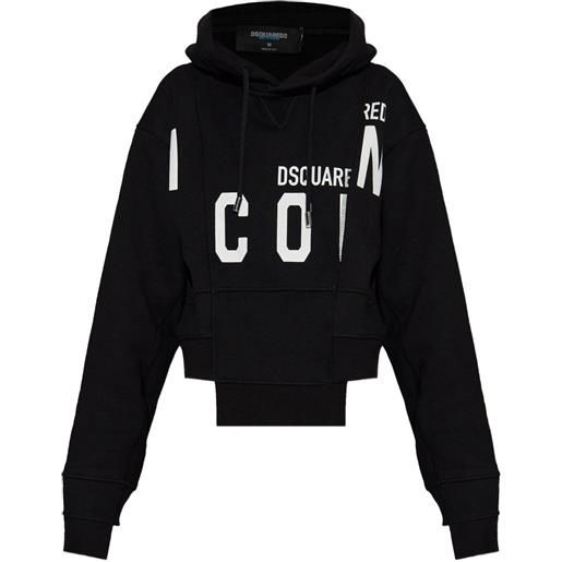 DSQUARED2 x bettter felpa sliced icon con cappuccio - nero