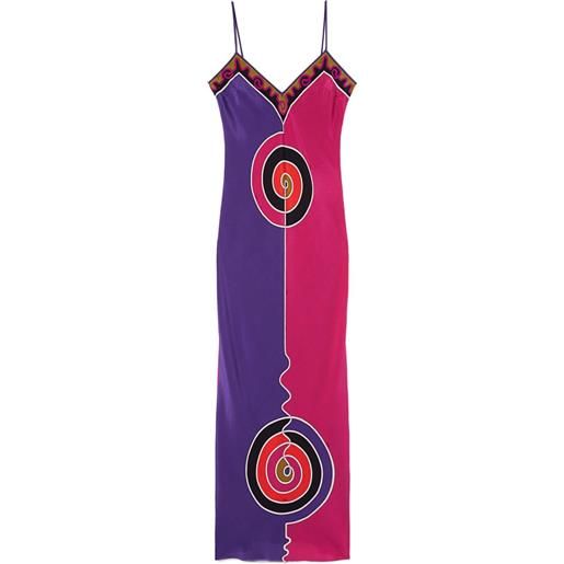 PUCCI abito lungo con stampa astratta - viola