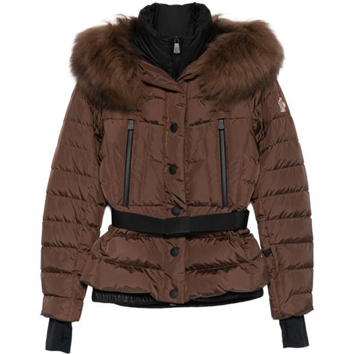 Moncler piumino con cintura - marrone