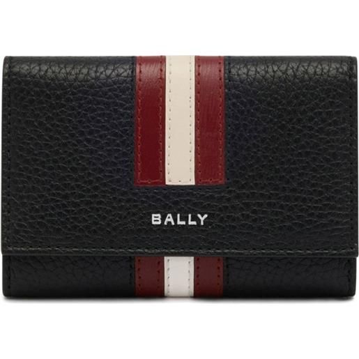 Bally portachiavi in pelle zigrinata - nero