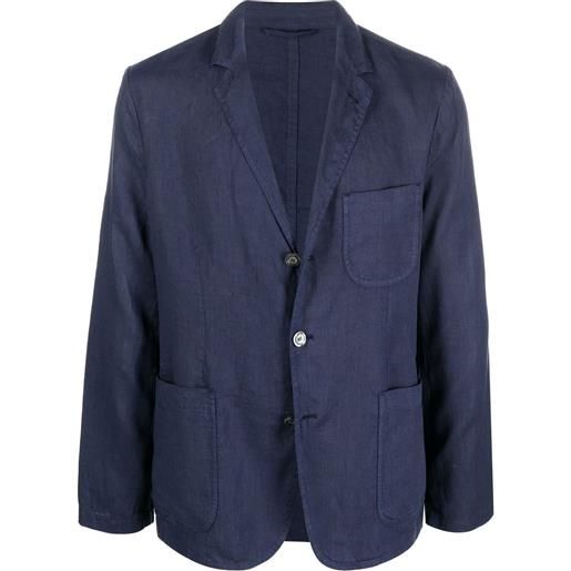 ASPESI blazer monopetto in lino - blu