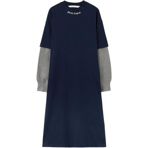 Palm Angels abito midi con logo - blu