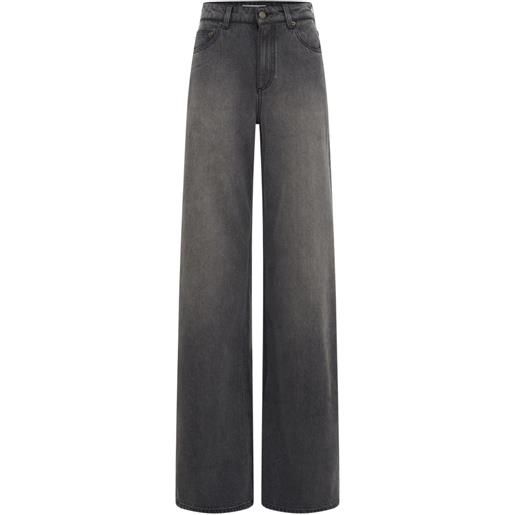 Marine Serre jeans svasati con lavaggio laser - grigio