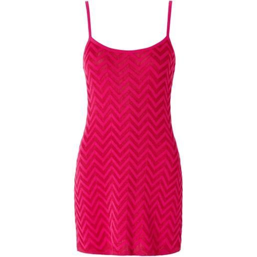 Missoni abito midi con motivo a zigzag - rosa