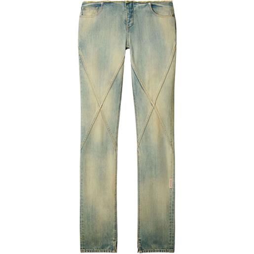 Off-White jeans con cuciture incrociate - blu