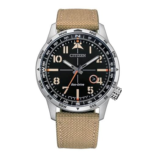 Citizen orologio analogico unisex-adulto con cinturino in pelle bm7550-10e