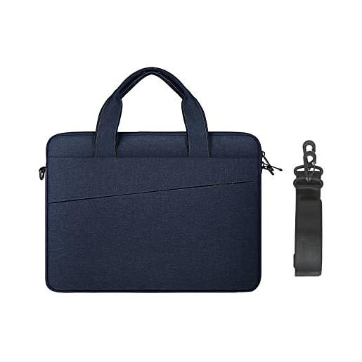 Jooeer 13 pollici borsa laptop sleeve per 13 pollici macbook laptop computer, borsa portatile protettiva in poliestere portatile custodia a tracolla per laptop con maniglia, blu navy