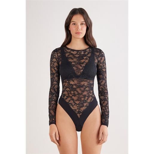 Intimissimi body manica lunga in pizzo glimmer of pleasure nero