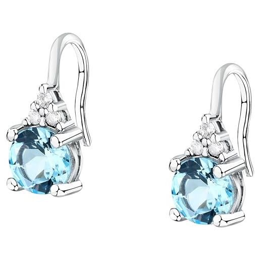 Morellato orecchini donna in argento 925% riciclato con zirconi, collezione tesori, idee regalo moglie, mamma