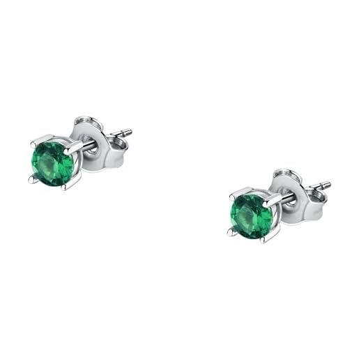 Morellato saiw176 orecchini da donna in argento 925% resistente con zirconi verdi