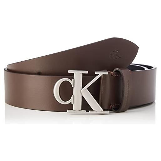 Calvin Klein Jeans cinghia mono hardware 35mm cintura, bitter brown, 90 cm uomo