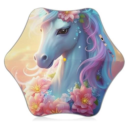 GAIREG ombrellone da neve con angoli arrotondati, per bambini dai 4 agli 8 anni, 88,9 cm, bellissimo unicorno carino, 35 canopy