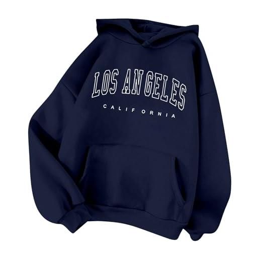 Generic felpe con cappuccio da donna los angeles california con stampa grafica con scritta in inglese best friend, foderate in pile, stile vintage, y2k, sport, inverno, autunno, con cappuccio, stile casual