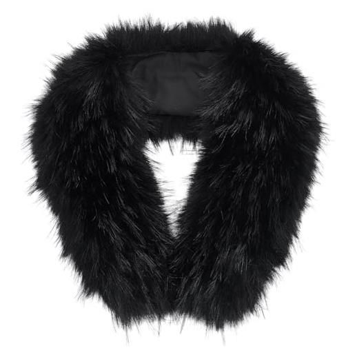 BENECREAT collo in pelliccia sintetica nera, colletto di ricambio per cappuccio in pelliccia sintetica per cappotto, maglione, giacca, cucito, artigianato, decorazione, 75x13x2cm