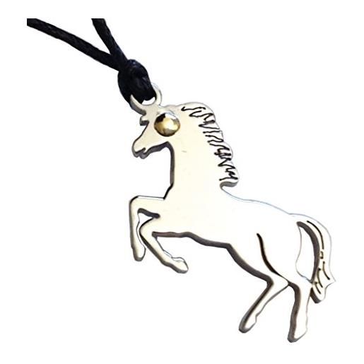 Ciondolo Argento 925 A Forma Di Cavallo/Pony – 15x21 Mm – Per Collane Da Donna, Uomo O Bambino