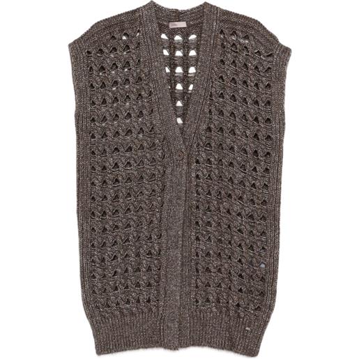 Herno cardigan in maglia traforata - marrone