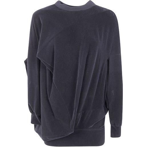 Junya Watanabe blusa drappeggiata - grigio