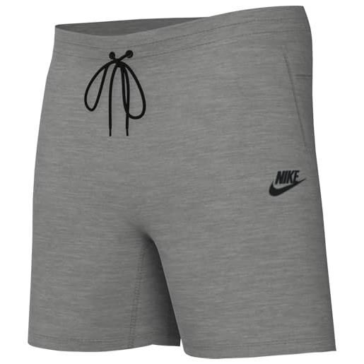 Nike boy's pantaloncini b nsw tech flc short, dk grey heather/black/black, fd3289-063, m