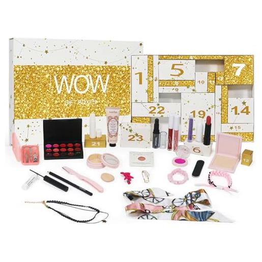 EONFAVE beauty calendario dell'avvento 2025, 24 pezzi, set di trucco, calendario dell'avvento 2025, da donna, set per trucco, set regalo per il trucco, cosmetici squisiti, con penna di copertura