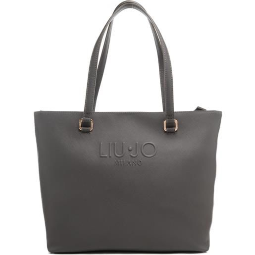 Liu Jo borsa a spalla da donna con logo lettering in rilievo sul davanti antracite