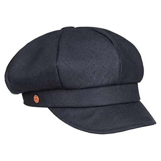 MAYSER berretto newsboy antje light donna - made in the eu estivo lino cappellino da con visiera, fodera estate primavera/estate - taglia unica blu scuro