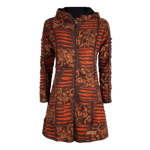 SHAKALOHA LIFE IS FOR LIVING cappotto lungo da donna con cappuccio, stile hippie, modello flower power, fodera in pile, caldo e morbido, giacca goa, cutwork, felpa con cappuccio, realizzato a mano in nepal, shakaloha w petunia