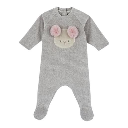 Chicco, tutina girocollo in ciniglia a coste con apertura dietro, beige, 3 mesi