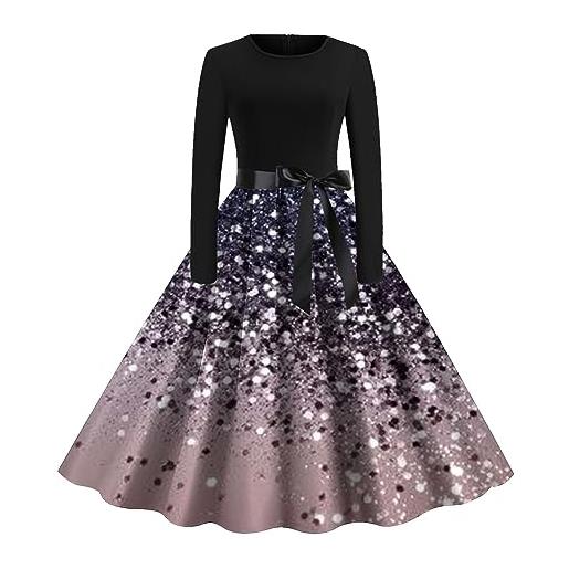 Cocila vestito da cerimonia da donna abito midi chiffon donna vestito bianco lino lungo abito estivo scollo a v abiti estivi donna midi abito cerimonia taglia 52 (black, s)