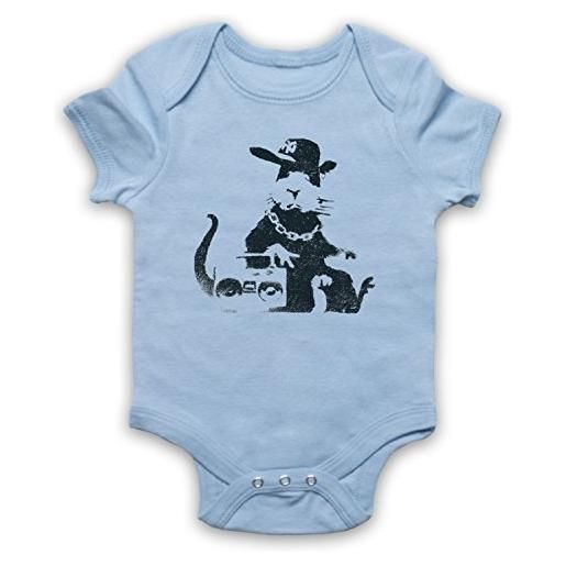 My Icon Art & Clothing banksy gangsta rat graffiti street art azzurro 12-18 mesi