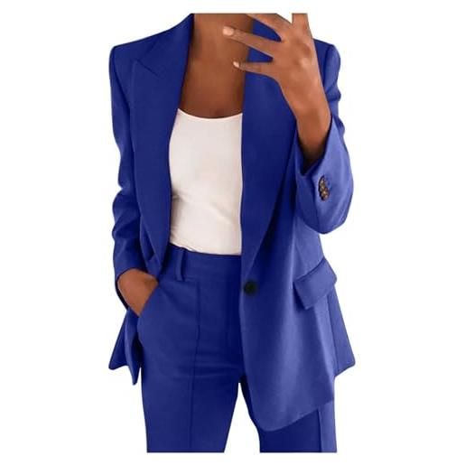 Richymfa tailleur donna da cerimonia pantaloni e giacca curvy tailleur pantalone da donna con risvolto business tuta leggeri completi di pantaloni eleganti con completo pantalone/gonna