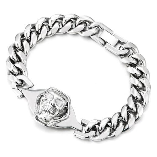 Bracciale Con Teschio Punk Rocker Da Uomo Bracciali Da Uomo - Foto 7