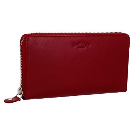 Gusti leder studio portamonete portafoglio banconote monete vintage vera pelle festa disco unisex retrò rosso 2a115-33-3