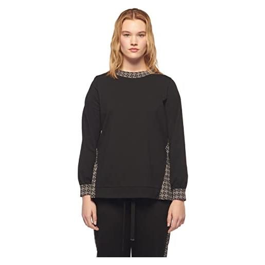 FIORELLA RUBINO: felpa con loghi curvy size nero stagione primavera estate 2024. 