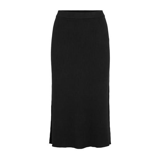 Vila vicomfy a-line knit skirt- noos, gonna midi donna, black, 