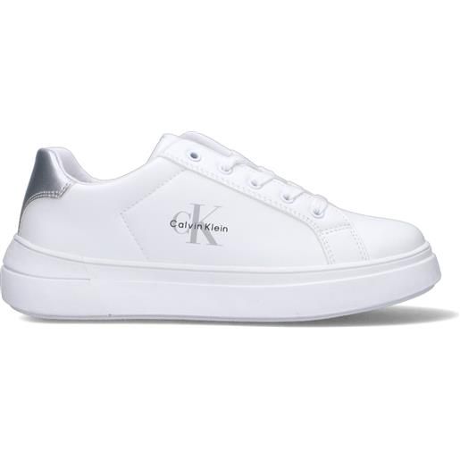 CALVIN KLEIN sneaker ragazza bianca/argento
