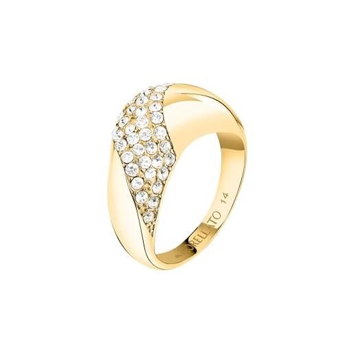 Morellato anello donna in acciaio, cristalli, collezione design, chunky, onda, pavé