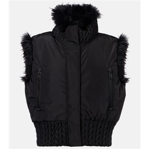 Goldbergh gilet reversibile dahlia in pelliccia sintetica