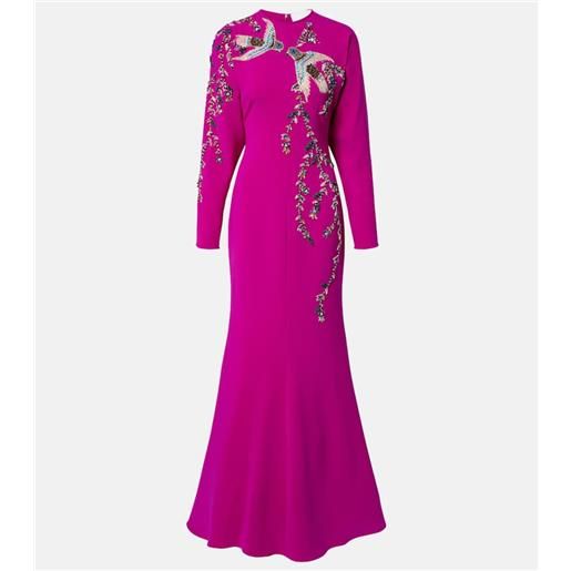 Costarellos abito lungo marla in crãªpe con cristalli